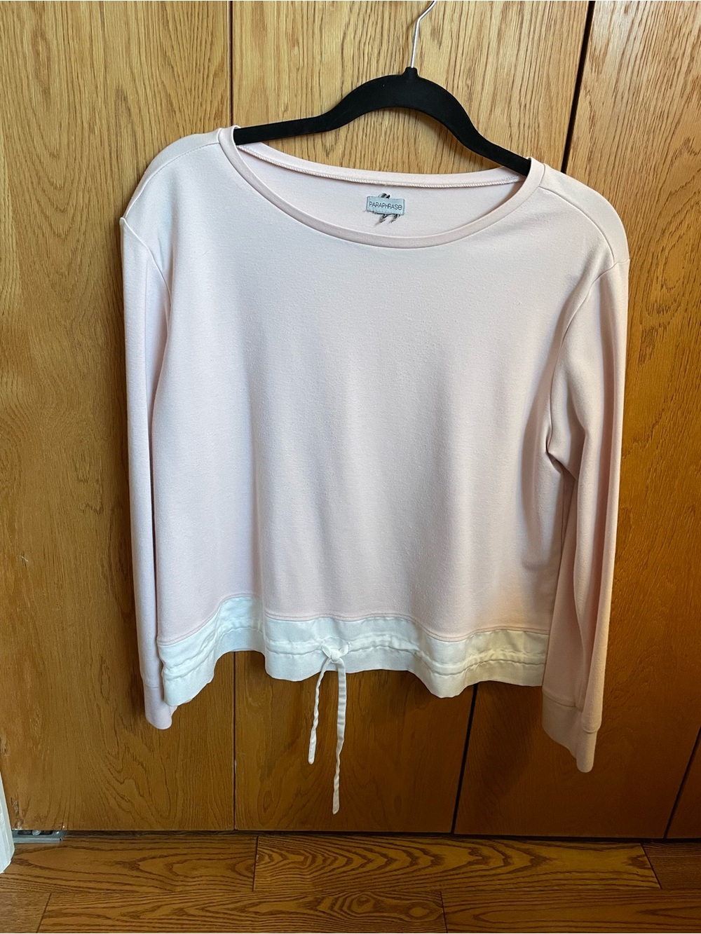 PARAPHRASE Light Pink Long-Sleeve Drawstring Hem Sweatshirt